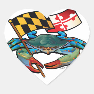 Blauwe krab Maryland Hart Sticker
