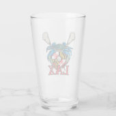 Blauwe krab Maryland LAX Crest Glas (Achterkant)