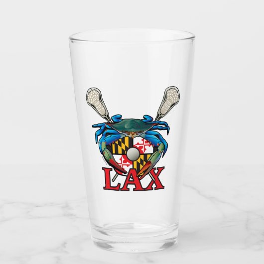 Blauwe krab Maryland LAX Crest Glas (Voorkant)