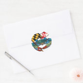 Blauwe krab Maryland Ronde Sticker (Envelop)