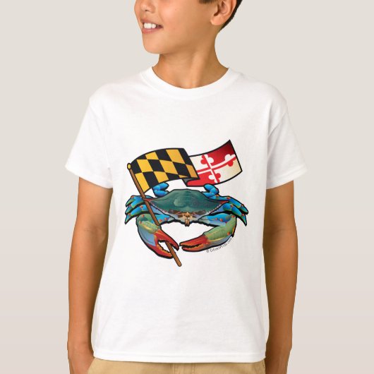Blauwe krab Maryland T-shirt (Voorkant)