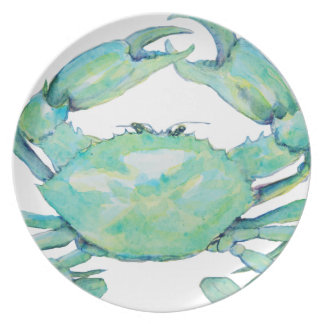 Blauwe krab melamine+bord