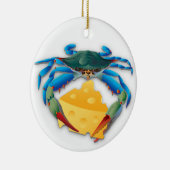 Blauwe krab met kaas keramisch ornament (Rechts)