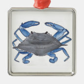 Blauwe krab metalen ornament (Voorkant)