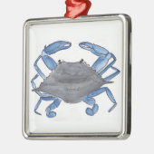 Blauwe krab metalen ornament (Links)