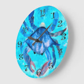 blauwe krab muur klok (Hoek)