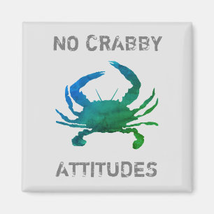 Blauwe krab Nautical No Crabby Attitudes Magneet