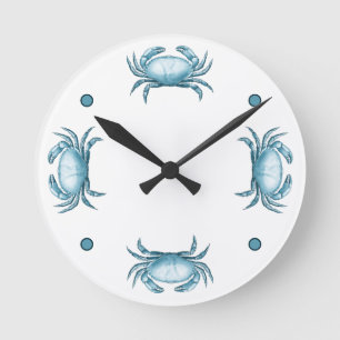 blauwe krab Nautical Wildlife and Seafood Ronde Klok