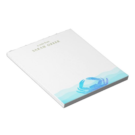 Blauwe krab notitieblok (Schuin)