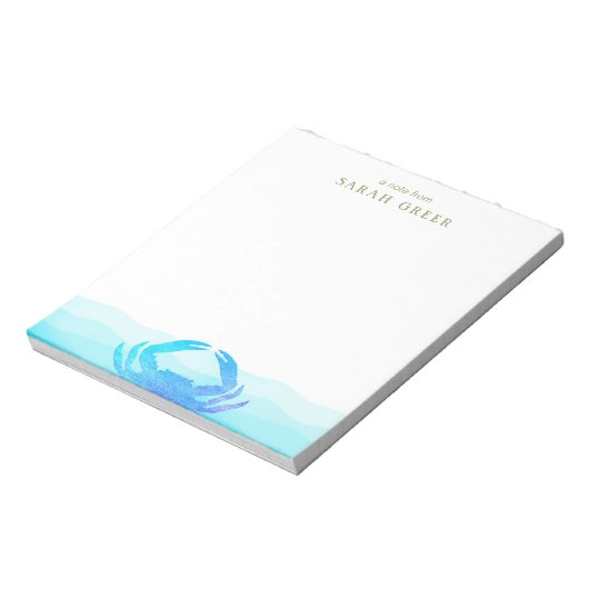 Blauwe krab notitieblok (Linkerzijde)