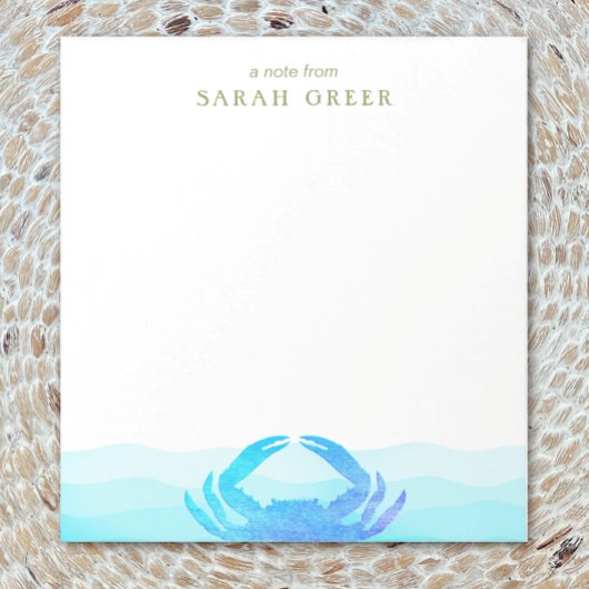 Blauwe krab notitieblok