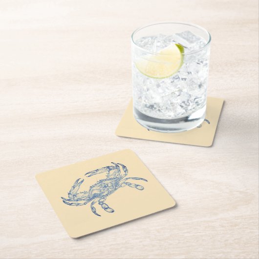  blauwe krab nr . 2 kartonnen onderzetters (Insitu)