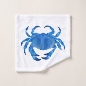 Blauwe krab oceaan patroon bad handdoek (Wasdoekje)