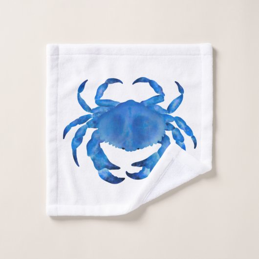 Blauwe krab oceaan patroon bad handdoek (Wasdoekje)