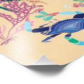 Blauwe Krab Oceaan Tuin Foto Afdruk (Hoek)