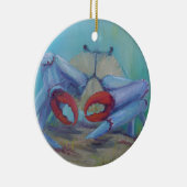 Blauwe krab Ocean Seascape Keramisch Ornament (Rechts)