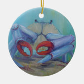 Blauwe krab Ocean Seascape Keramisch Ornament (Voorkant)