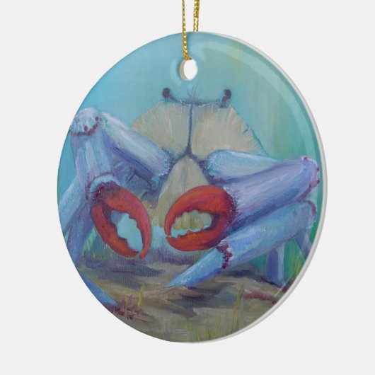 Blauwe krab Ocean Seascape Keramisch Ornament (Links)