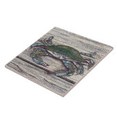 Blauwe krab op Dock Ceramic Photo Tegel Tegeltje (Zijkant)