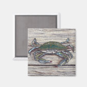 Blauwe krab op Dock Magnet (Voorkant / Achterkant)