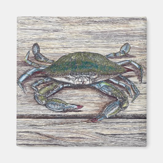 Blauwe krab op Dock Magnet (Voorkant)