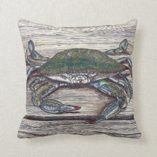 Blauwe krab op dok Sierkussen
