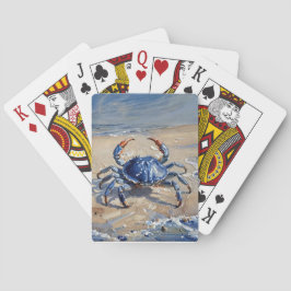 Blauwe Krab op het Strand Pokerkaarten