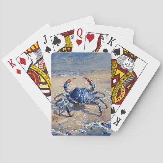 Blauwe Krab op het Strand Pokerkaarten (Achterkant)