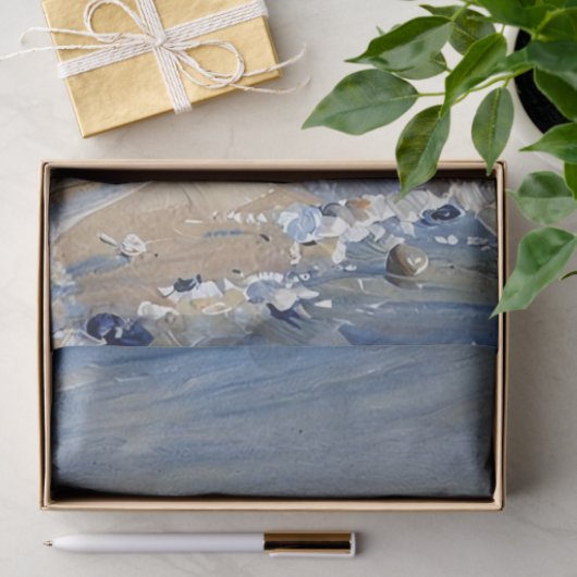 Blauwe krab op het strand tissuepapier (Geschenk)