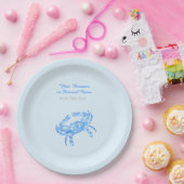 blauwe krab op maat papieren bordje (Feest)