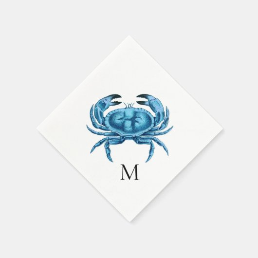 Blauwe krab op maat servet (Hoek)