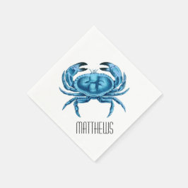 Blauwe krab op maat servetten