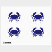 Blauwe krab ovale sticker (Vel)