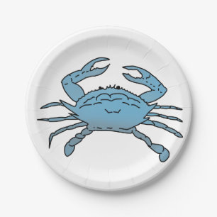 Blauwe krab papieren Bord