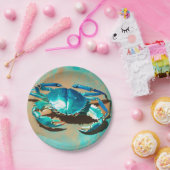 blauwe krab papieren bordje (Feest)