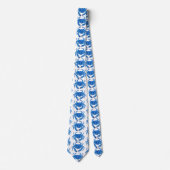 Blauwe Krab Patroon Stropdas (Voorkant)