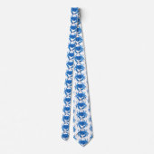 Blauwe Krab Patroon Stropdas (Achterkant)