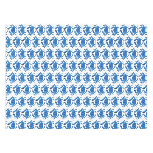 Blauwe Krab Patroon Tafelkleed (Voorkant (Horizontaal))