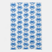 Blauwe Krab Patroon Theedoek (Verticaal)