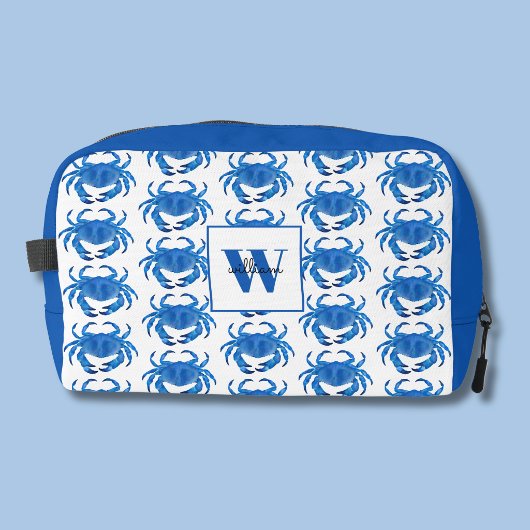 Blauwe Krab Patroon Toilettasje