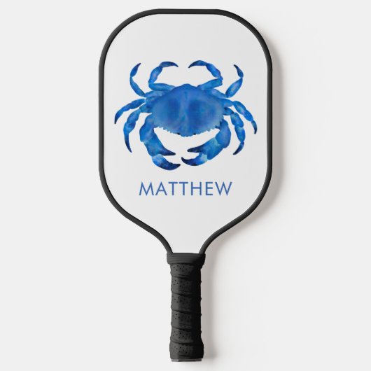 Blauwe krab pickleball paddle (Voorkant)