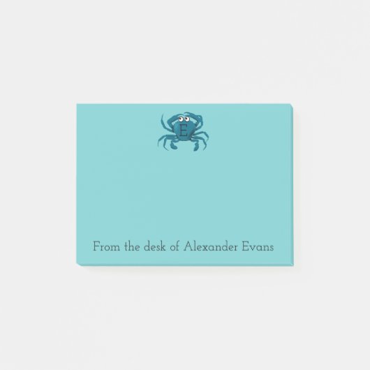 Blauwe krab post-it® notes (Voorkant)