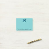 Blauwe krab post-it® notes (Op bureau)