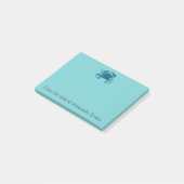 Blauwe krab post-it® notes (Schuin)