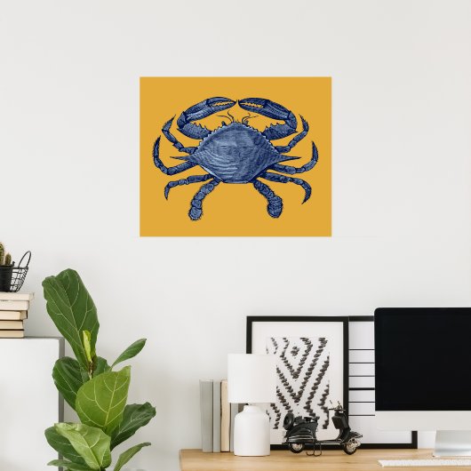 Blauwe krab poster (Thuiskantoor)