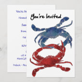 Blauwe krab Rode krab Je bent uitgenodigd Kaart (Voorkant / Achterkant)