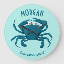 Blauwe krab Ronde keukenklok