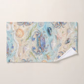 Blauwe Krab & Schelpen Bad Handdoek (Handdoek)