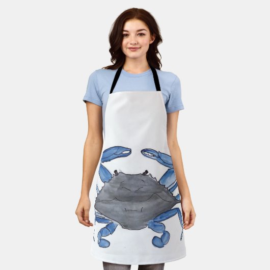 Blauwe krab schort (Gedragen)