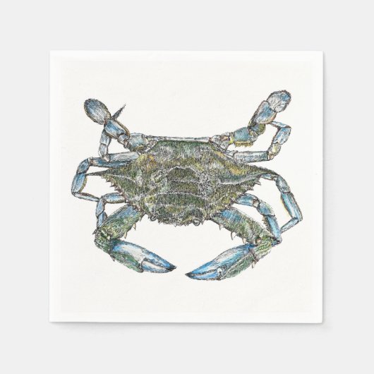 Blauwe krab servet (Voorkant)